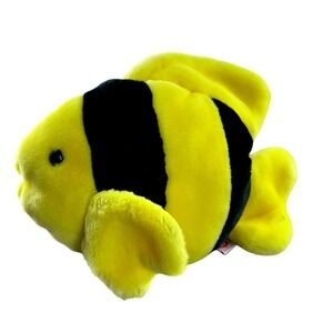 Ty Beanie Baby Bubbles Fish 8in Yellow Black 1998 Retired Plush Toy
